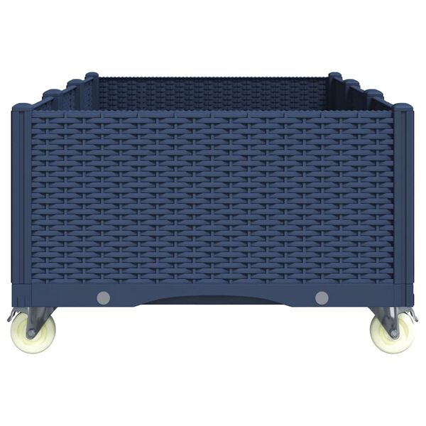 vidaXL Gróðurkassi með Hjólum Blágrár 150x80x54 cm PP