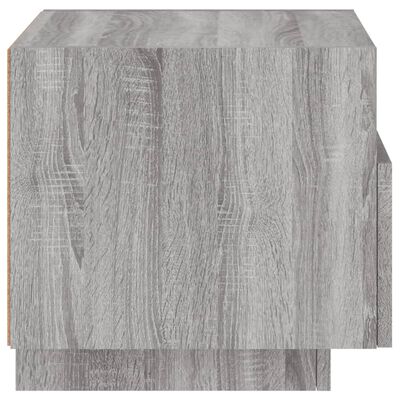 vidaXL Náttborð með LED-Ljósum Grátt Sonoma 40x39x37 cm