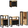 vidaXL Ba&eth;herbergismublasett 4 pcs Br&uacute;nn og svartur Hart mang&oacute;tr&eacute;