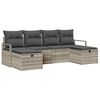 vidaXL S&oacute;fasett me&eth; p&uacute;&eth;i me&eth; geymslu 6 pcs Lj&oacute;sgr&aacute;r p&oacute;l&yacute;rattan