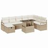 vidaXL Gar&eth;s&oacute;fa sett me&eth; p&uacute;&eth;i 9 pcs Drapplita&eth;ur Poly rattan