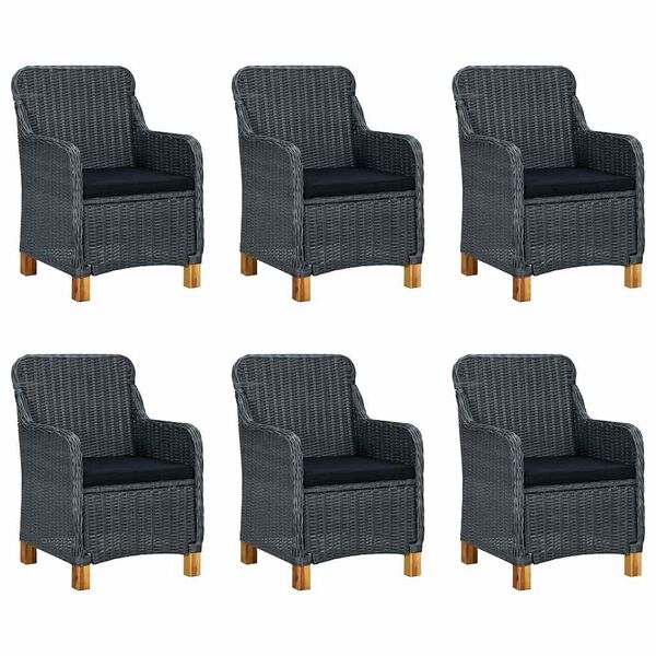 vidaXL 7 hluta gar&eth;bor&eth;stofusett d&ouml;kkgr&aacute;tt