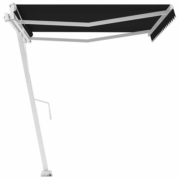 vidaXL Frístandandi Handvirk Útdraganleg Skyggni 450x300 cm Reykgrá