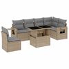 vidaXL 7 Hluta Gar&eth;s&oacute;fasett me&eth; Sessum Drapplita&eth; P&oacute;l&yacute;rattan
