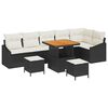 vidaXL Gar&eth;s&oacute;fa sett me&eth; p&uacute;&eth;i 9 pcs Svartur p&oacute;l&yacute;rattan