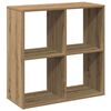 vidaXL B&oacute;kahilla Skilr&uacute;m Listamannseik 69,5x29x69,5 cm Samsettur Vi&eth;ur