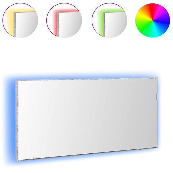 vidaXL Spegill Hár grátt sonoma 80 x 37 cm Glas og vélrænt viður