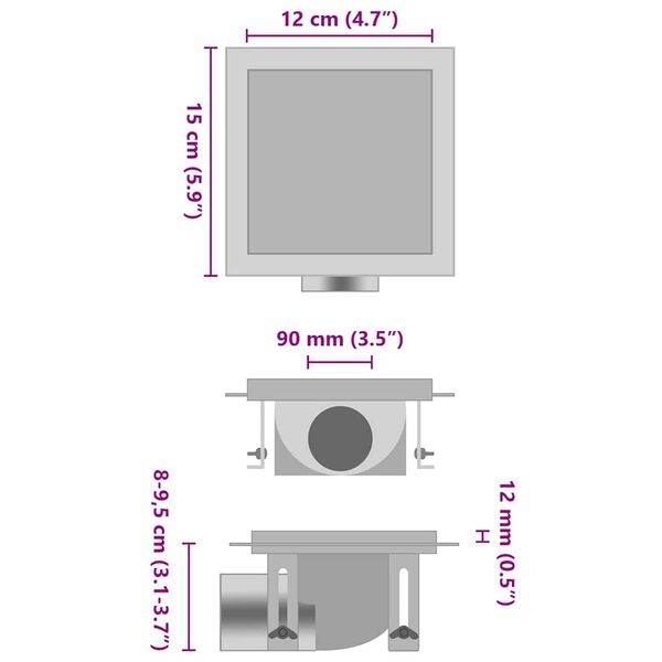 vidaXL Sturtuni&eth;urfall 2-&iacute;-1 Lokunarm&ouml;guleikar 15x15 cm Ry&eth;fr&iacute;tt st&aacute;l