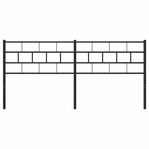 vidaXL Höfuðgafl úr Málmi Svartur 193 cm
