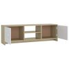 800284 vidaXL TV Cabinet White and Sonoma Oak 120x30x37,5 cm Chipboard