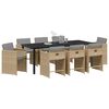 vidaXL Gar&eth;ur bor&eth;sett me&eth; p&uacute;&eth;i 9 pcs Drapplita&eth;ur p&oacute;l&yacute;rattan