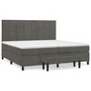 vidaXL H&oacute;lfa&eth; Springr&uacute;m me&eth; D&yacute;nu D&ouml;kkgr&aacute;tt 200x200 cm Flauel