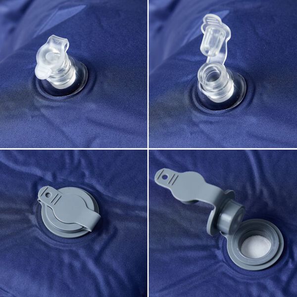 vidaXL Uppblásanleg Útilegudýna með Púða f. 1 manneskju Dökkblátt