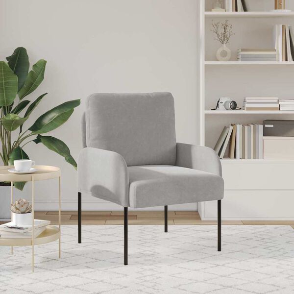 vidaXL S&oacute;far me&eth; p&uacute;&eth;i 55cm Lj&oacute;sgr&aacute;r Krossvi&eth;ur