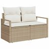 vidaXL Gar&eth;s&oacute;fa sett me&eth; geymslu 7 pcs Beige og krem p&oacute;l&yacute;rattan