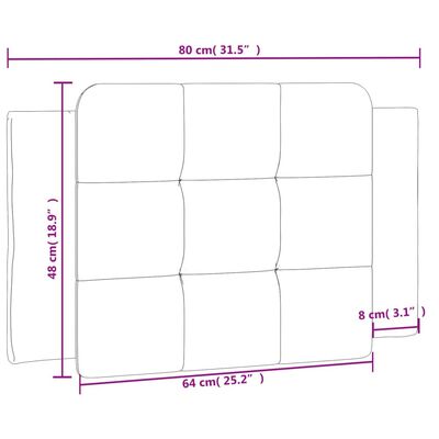 vidaXL Höfðagaflspúði Hvítur og Svartur 80 cm Gervileður