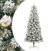 vidaXL Gervi hengdu j&oacute;latr&eacute; me&eth; 300 LED Gr&aelig;nn og hv&iacute;tur 240 cm