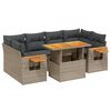vidaXL 7-Hluta Gar&eth;s&oacute;fasett me&eth; Sessum Gr&aacute;tt P&oacute;l&yacute;rattan