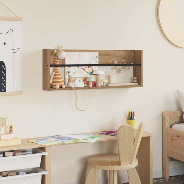 vidaXL T&iacute;marit Hillur Artisan Eik 80 x 12 x 30 cm Samsettur vi&eth;ur