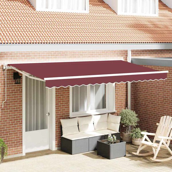 vidaXL H&aelig;gt a&eth; draga saman skyggni burgundy 400 x 200 cm