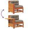 vidaXL Garðsófi með Armi og Sessu Vaxbrúnn Gegnheil Fura