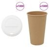 vidaXL Papp&iacute;rs kaffibollar me&eth; loki 1000 stk 16oz 400ml