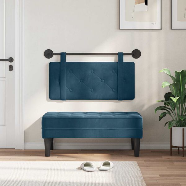 vidaXL Hengisk&aacute;li Vegghengt Bl&aacute;r 90 x 55 x 5 cm Flauel