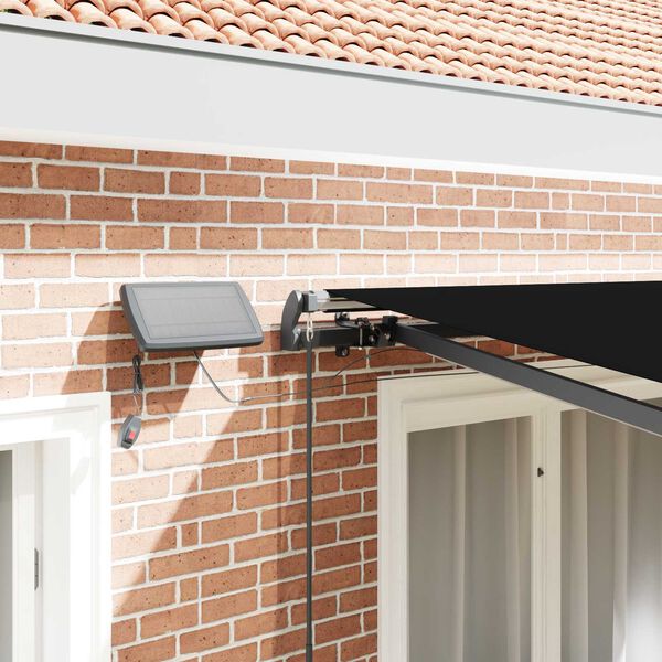 vidaXL Hægt að draga saman skyggni Svartur 300 x 250 cm dúkur