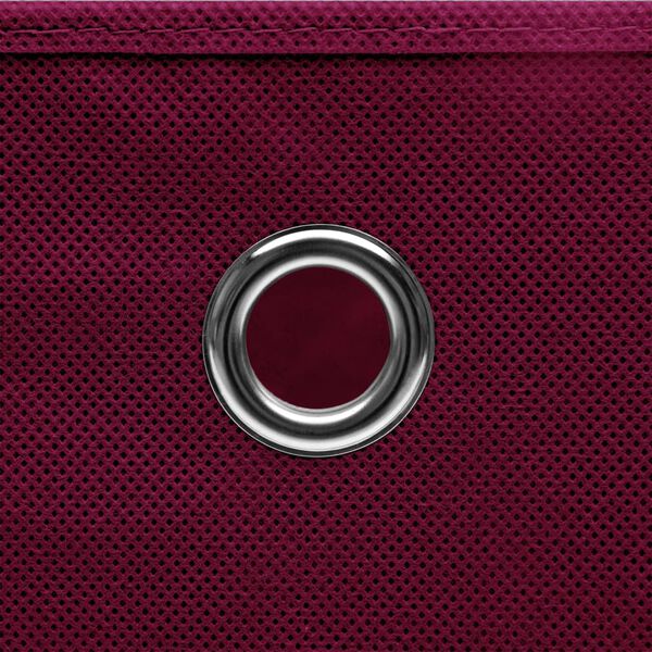 vidaXL Geymslukassar 10 stk. Filt 28x28x28 cm Dökkrauðir