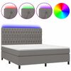 vidaXL H&oacute;lfa&eth; Springr&uacute;m me&eth; D&yacute;nu&LED D&ouml;kkgr&aacute;tt 180x200cm Tauefni