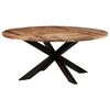 vidaXL Bor&eth;stofubor&eth; Hringlaga 175x75cm Akas&iacute;uvi&eth;ur me&eth; akas&iacute;a &Aacute;fer&eth;