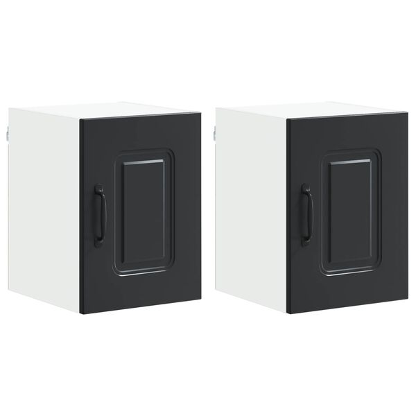 vidaXL Eldh&uacute;s sk&aacute;pur me&eth; geymslu Kalmar 2 pcs Svartur 30 x 31 x 40 cm