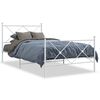 vidaXL R&uacute;mgrind &uacute;r M&aacute;lmi me&eth; H&ouml;fu&eth;gafli & F&oacute;tagafli Hv&iacute;t 100x190 cm