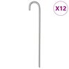 vidaXL Tjaldh&aelig;lar 12 stk. 37 cm &Oslash;10 mm Galvanh&uacute;&eth;a&eth; St&aacute;l