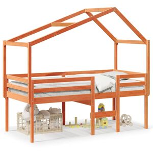 vidaXL H&aacute;svefn R&uacute;m &aacute;n D&yacute;nu Vaxbr&uacute;n 90x200 cm Gegnheil Fura