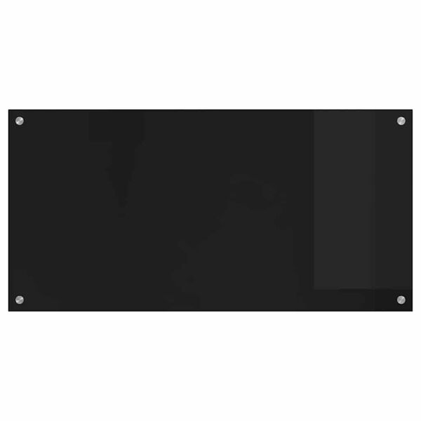vidaXL Eldhús Backsplash Svartur 100 x 50 cm hertuð gler