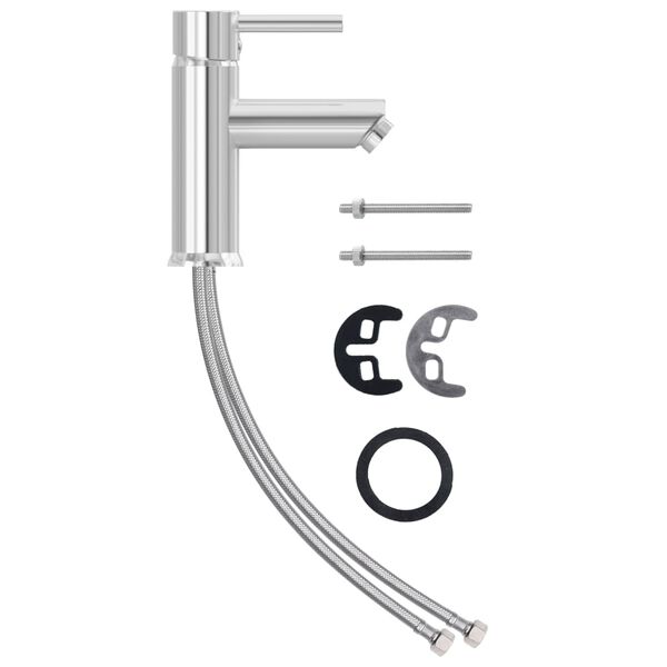 vidaXL Baðherbergiskrani fyrir Vask Krómuð Áferð 130x176 mm