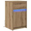 vidaXL LED n&aacute;ttbor&eth;skap handverkseik 38 x 34 x 61 cm Samsettur vi&eth;ur