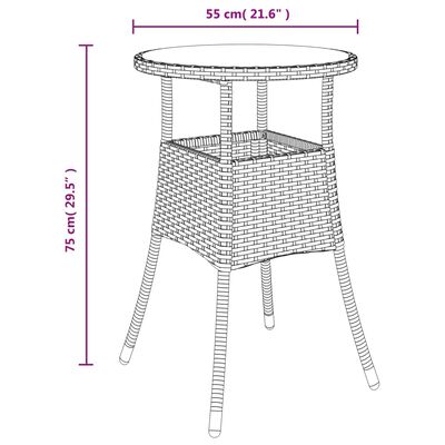 vidaXL 5 Hluta Bístrósett með Sessum Svart Pólýrattan