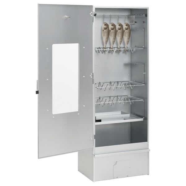 vidaXL BBQ Reykofn með Köldum Reykgjafa Sinkhúðað Stál