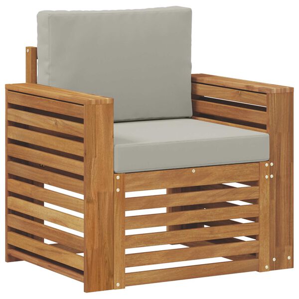 vidaXL &Uacute;ti s&oacute;fasett Solid Akas&iacute;uskei&eth; og P&oacute;lyester N&aacute;tt&uacute;rulegur