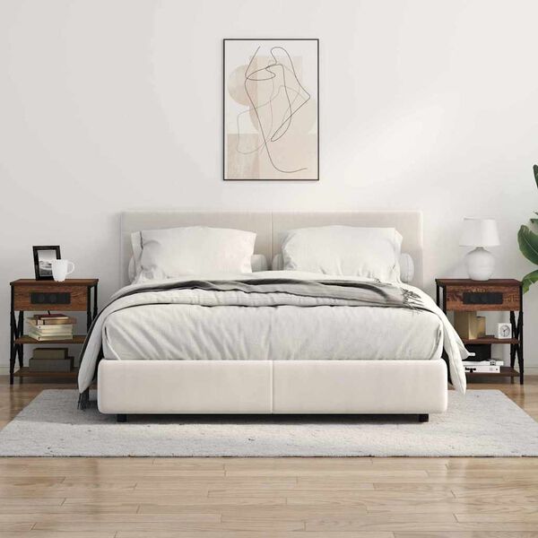 vidaXL Noat&ouml;flu sk&aacute;pur 2 pcs Br&uacute;nn eik 41 x 31 x 51 cm Samsettur vi&eth;ur