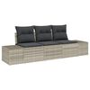 vidaXL Gar&eth;s&oacute;fa sett me&eth; geymslu 3 pcs Lj&oacute;sgr&aacute;r p&oacute;l&yacute;rattan