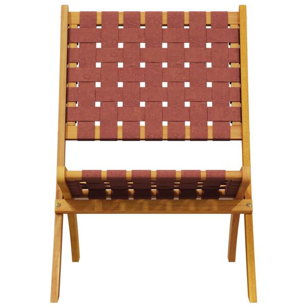 vidaXL Samfellanlegir Gar&eth;st&oacute;lar 2 stk. Rau&eth;ir Akas&iacute;uvi&eth;ur og Tauefni