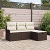 vidaXL Gar&eth;s&oacute;fa sett me&eth; p&uacute;&eth;i me&eth; geymslu 4 pcs Br&uacute;nn Poly rattan