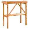 vidaXL Plöntuborð með Hillu Brúnn 78x38x82,5 cm Gegnheill Þinur