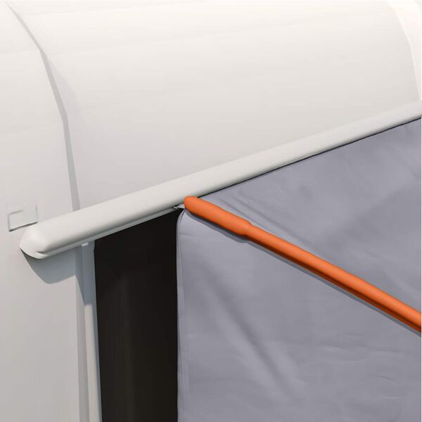 vidaXL Afturhleratjald Gr&aacute;r og appels&iacute;nugulur 194 x 180 x 210 cm taft