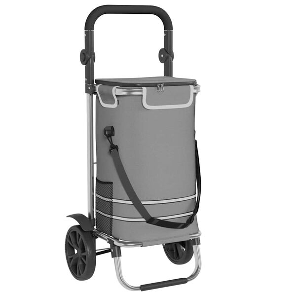 vidaXL Verslunarvagn Grár 36.5 x 46.5 x 100.5 cm Oxford efni
