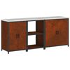 vidaXL Eldh&uacute;s geymslu sett me&eth; hillu me&eth; hur&eth; 3 pcs Rusty Ve&eth;ra&eth; st&aacute;l