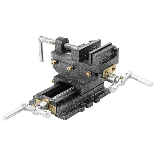 vidaXL Handvirkt Skrúfstykki með Hliðarsleða fyrir Súluborvél 70 mm